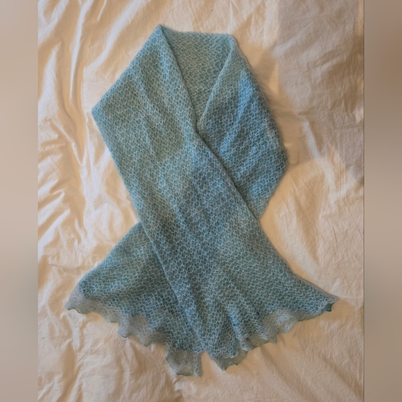 NWOT: Beautiful Vintage Turquoise/Aqua Mohair Scarf; Italian Made & Bought; NEW! - Picture 14 of 16